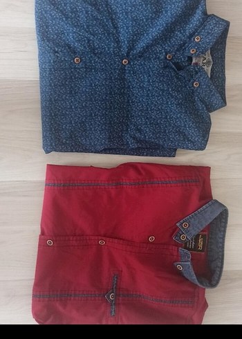 Kırmızı Regular Fit Denim Erkek Gömlek