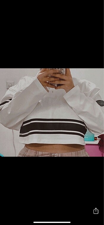 l Beden beyaz Renk Crop sweat