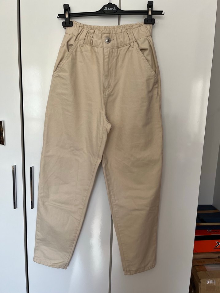 Bej Bol Kesim Kadın Pantolon - Görsel 2