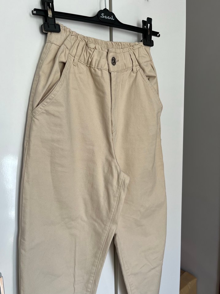 Bej Bol Kesim Kadın Pantolon - Görsel 3