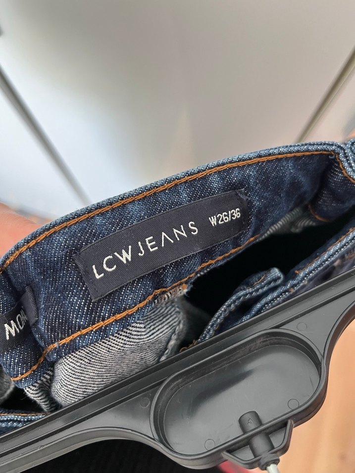 Düğmeli Lacivert Kadın mom jean - Görsel 4