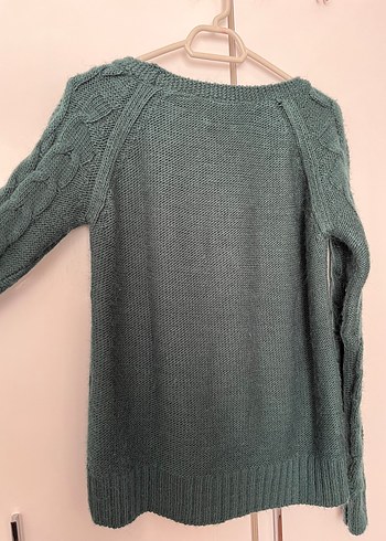 Kadın Yeşil Örgü Salaş Kazak - Görsel 6