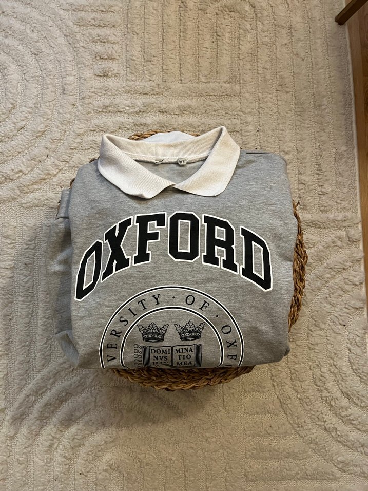 Kadın Gri Baskılı Uzun Kollu Sweatshirt - Görsel 3