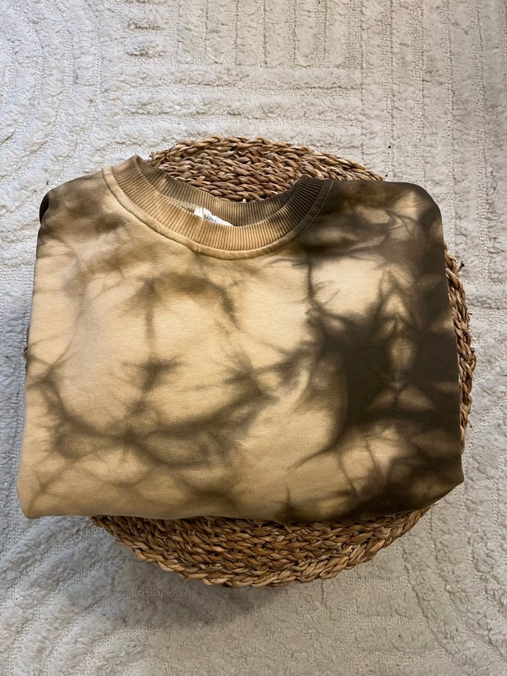 Kadın Camel Tie-Dye Uzun Kollu Sweatshirt - Görsel 3