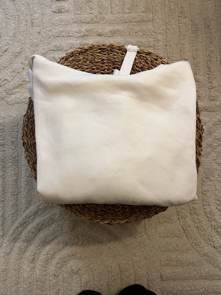 Beyaz Kapüşonlu Rahat Kesim Sweatshirt - Görsel 2