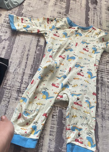 1 Yaş Beden çeşitli Renk Renkli Bebek Uzun Kollu Fermuarlı Tulum
