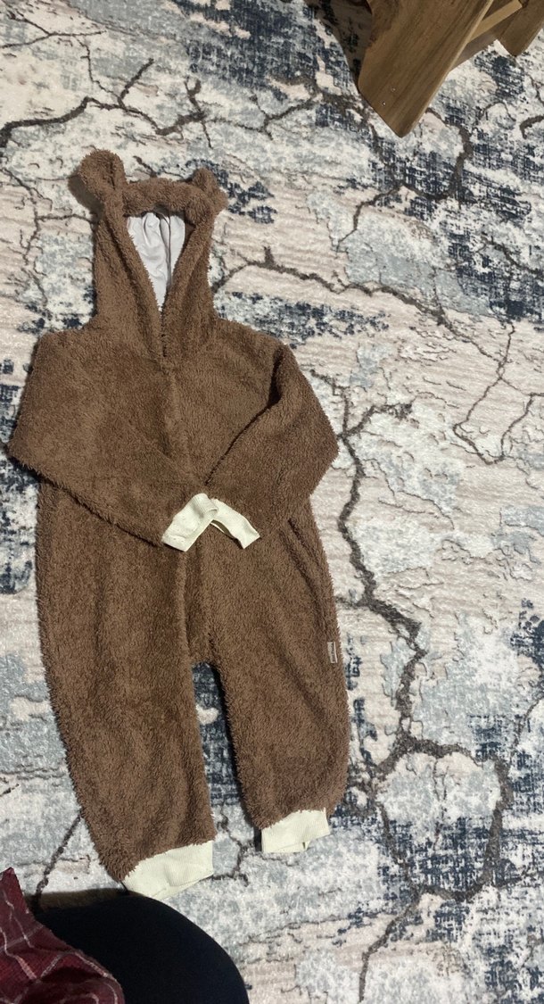 Kahverengi Kürklü Bebek Tulum - Görsel 4