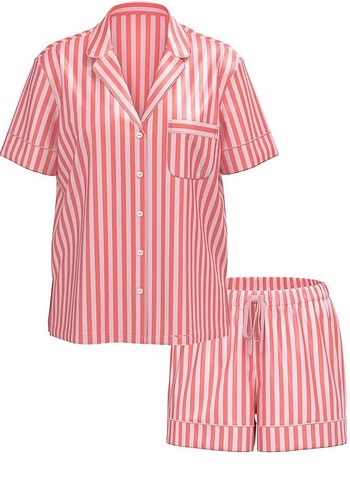 s Beden Victoria Secret Çizgili Pijama Takımı