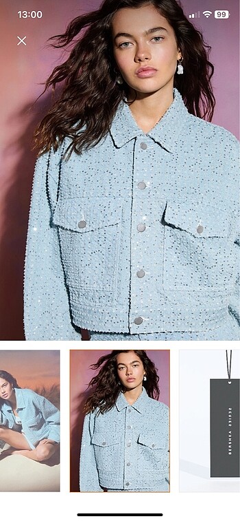 s Beden Pullu denim ceket