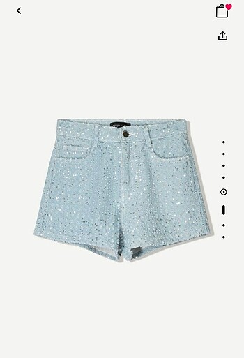Bershka Pullu denim şort