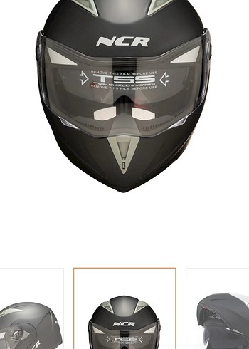 Siyah Biker Stili Motosiklet Kaskı Velcro - Görsel 2