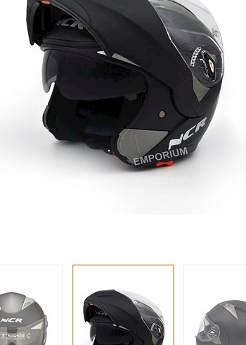 Siyah Biker Stili Motosiklet Kaskı Velcro - Görsel 3