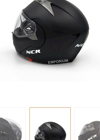 Siyah Biker Stili Motosiklet Kaskı Velcro - Görsel 4