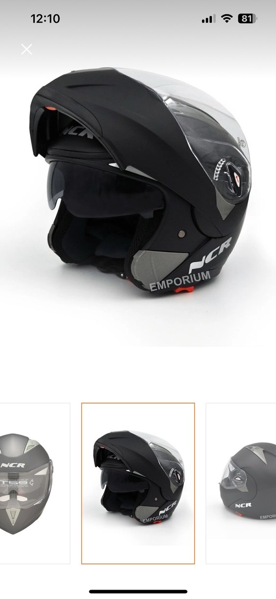 Siyah Biker Stili Motosiklet Kaskı Velcro - Görsel 3