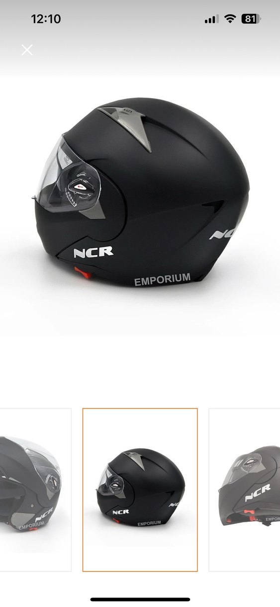 Siyah Biker Stili Motosiklet Kaskı Velcro - Görsel 4