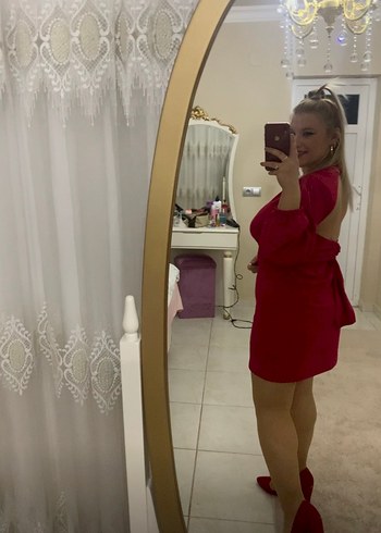 Trendyol & Milla Pembe u Yaka Uzun Kollu Mini Elbise