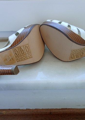 Beyaz  Topuklu Kadın ayakkabı - Görsel 6