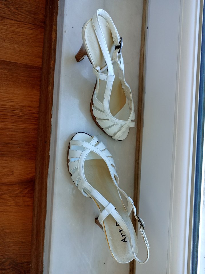 Beyaz  Topuklu Kadın ayakkabı - Görsel 2