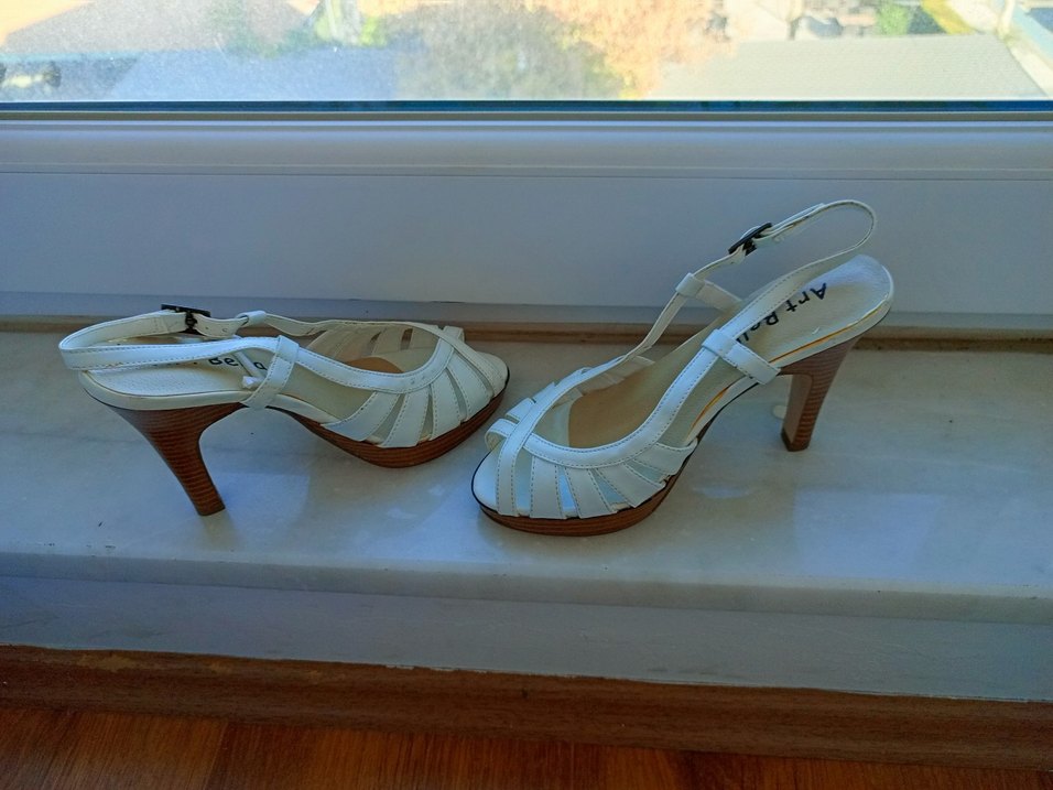 Beyaz  Topuklu Kadın ayakkabı - Görsel 3