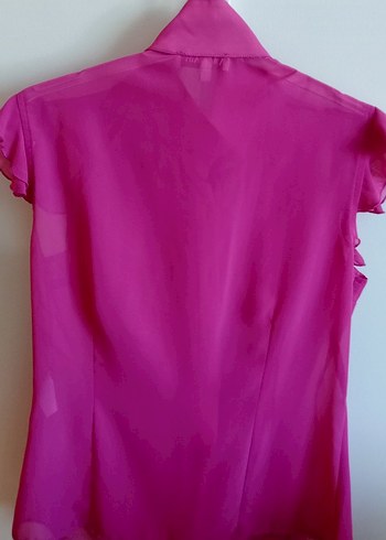 Pembe Fırfırlı şifon Bluz - Görsel 2