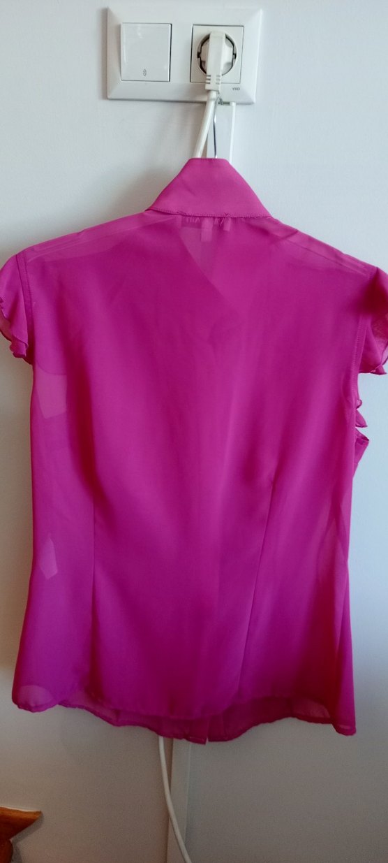 Pembe Fırfırlı şifon Bluz - Görsel 2