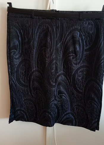 Kemerli Siyah Desenli Midi Kalem Etek - Görsel 2