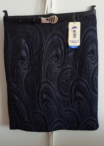 Kemerli Siyah Desenli Midi Kalem Etek - Görsel 3