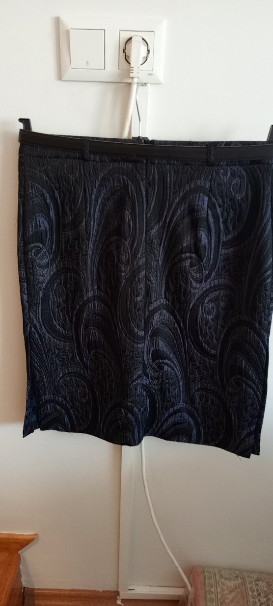 Kemerli Siyah Desenli Midi Kalem Etek - Görsel 2