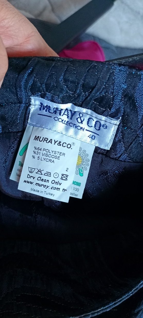 Kemerli Siyah Desenli Midi Kalem Etek - Görsel 4