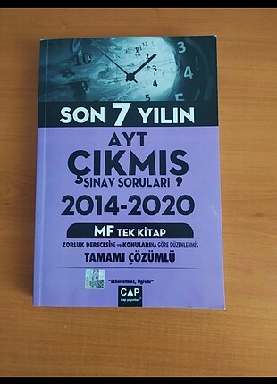 Çap Yayınları AYT MF Tek Kitap Tamamı Çözümlü Son 7 Yılın Çıkmış