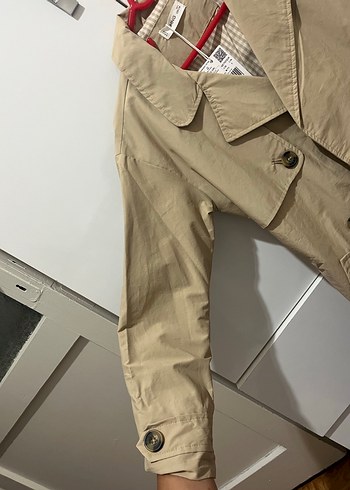 8 Yaş Beden camel Renk Bej Midi Kız Çocuk Trençkot, Düğmeli, Regular Fit