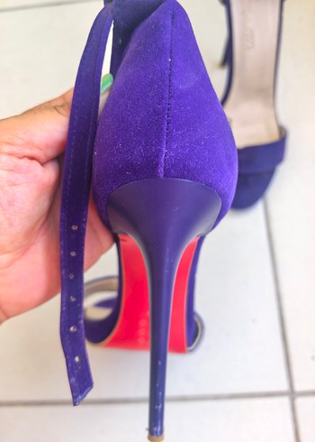 Diğer Mor Süet Stiletto Kadın Topuklu Ayakkabı