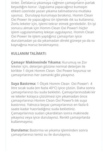 Oxi Power Beyazlar İçin Toz Deterjan 510 gr - Görsel 6