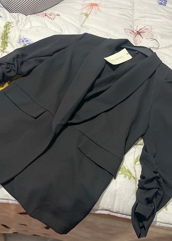 Düğmeli Siyah Kadın Blazer Ceket