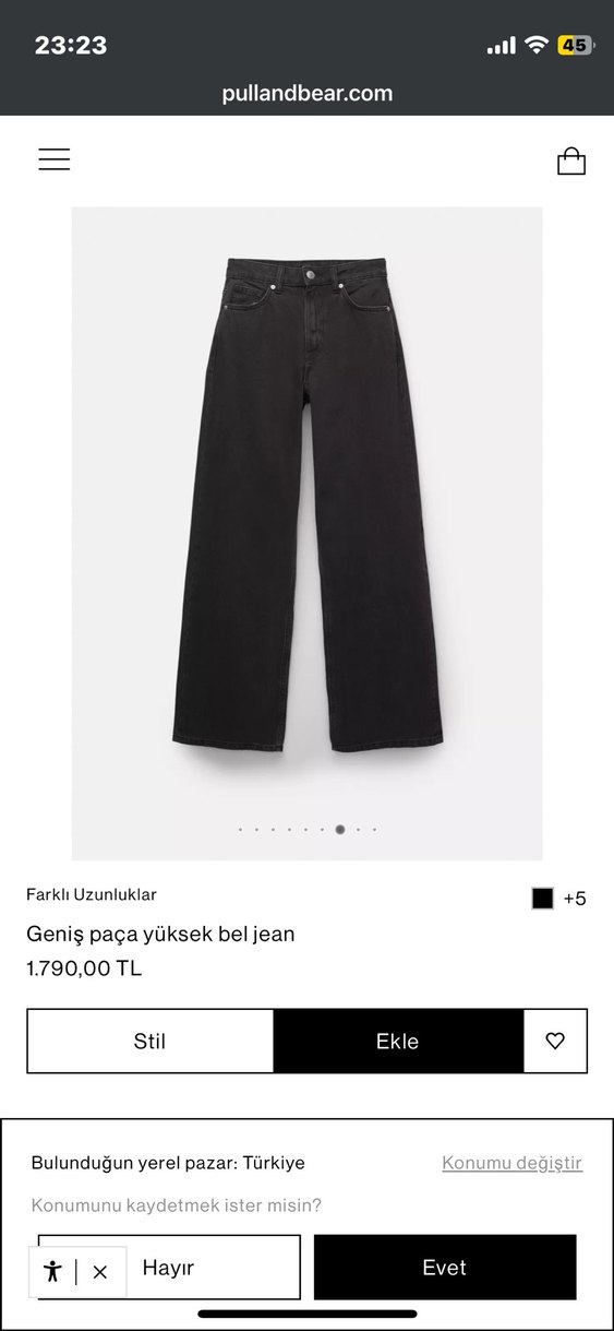 Geniş Paça Yüksek Bel Siyah Jean hiç giymedim hediye geldi - Görsel 2