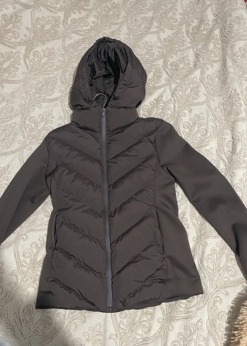 Kürklü Kadın Kışlık Mont, Koyu Kahverengi - Görsel 2