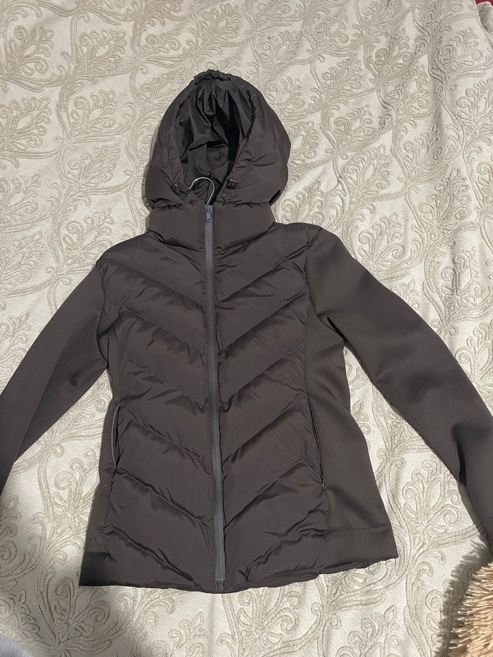 Kürklü Kadın Kışlık Mont, Koyu Kahverengi - Görsel 2