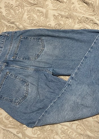 Mavi Bol Kesim Midi Denim Kadın Jean - Görsel 2