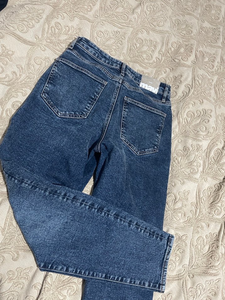 Kadın Mavi Denim Normal Boy Kot Pantolon - Görsel 2