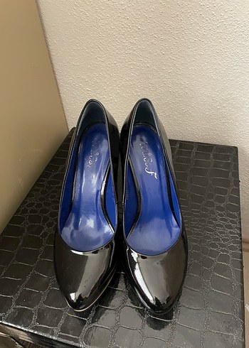 Siyah Parlak Platform Topuklu Stiletto - Görsel 2