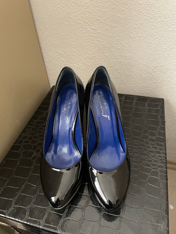 Siyah Parlak Platform Topuklu Stiletto - Görsel 2