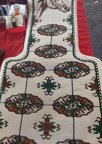 Nakışlı Çok Renkli At Desenli Halı turkmen halisi - Görsel 2