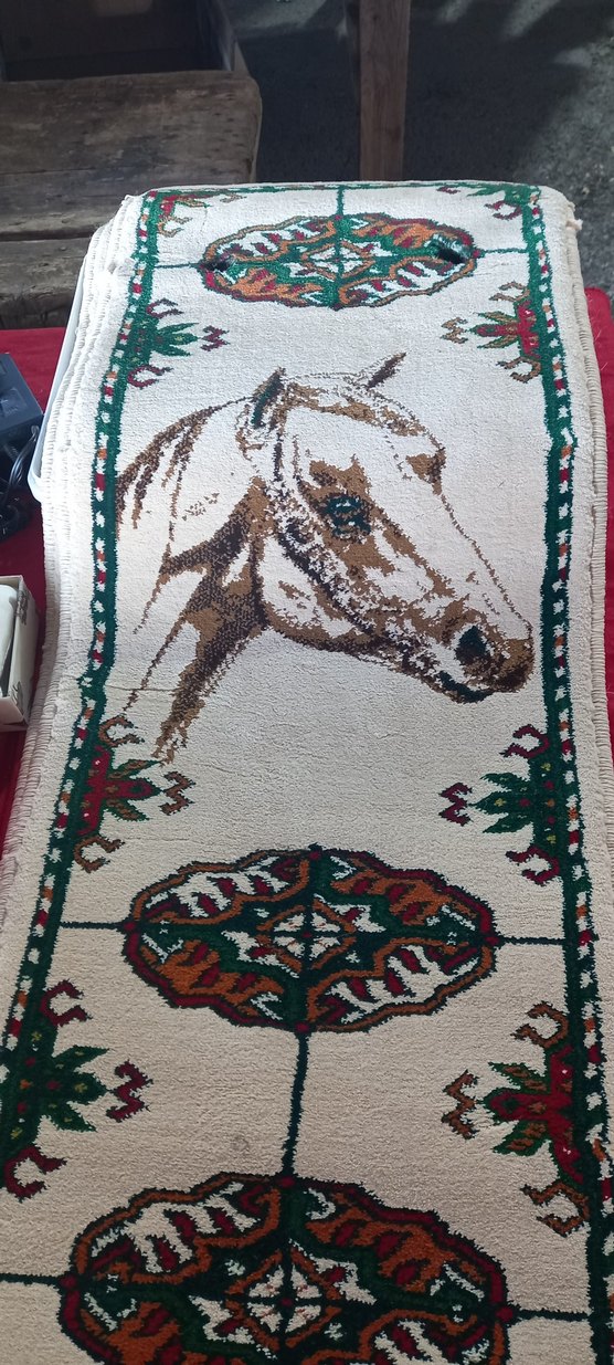 Nakışlı Çok Renkli At Desenli Halı turkmen halisi - Görsel 3