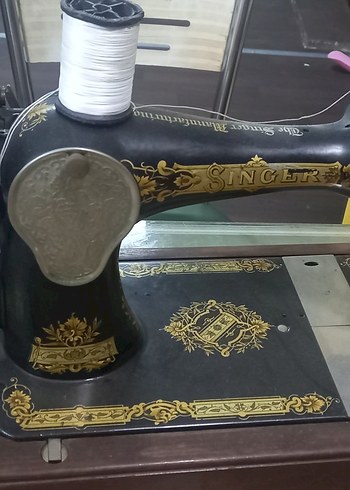 Siyah Sarı Vintage Singer Dikiş Makinesi - Görsel 3