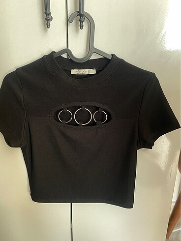 Diğer Halkalı ottoman kumaş crop bluz