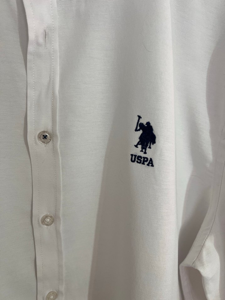 Erkek Beyaz Uzun Kollu Polo Gömlek - Görsel 4