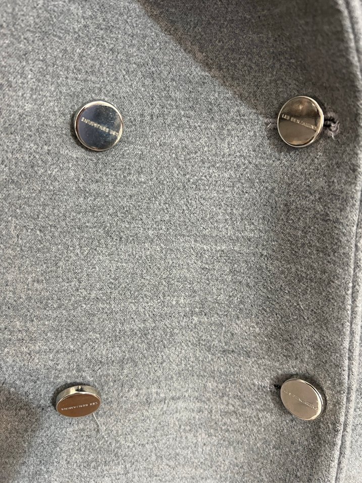 Gri Çift Düğme Kaban - Görsel 3