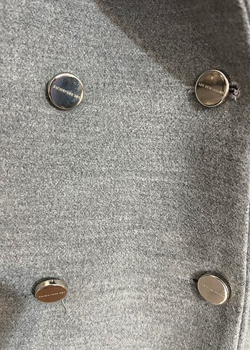 Gri Çift Düğmeli Kaban - Görsel 2