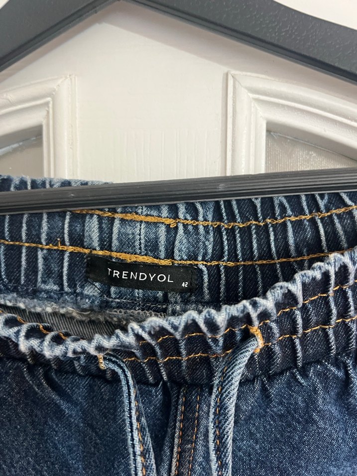 Kadın Lacivert Bol Kesim Kot Pantolon - Görsel 3