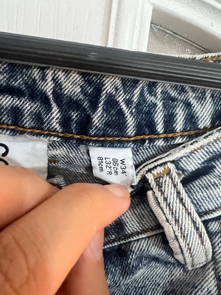 Gri Bol Kesim Kadın Kot Pantolon - Görsel 2